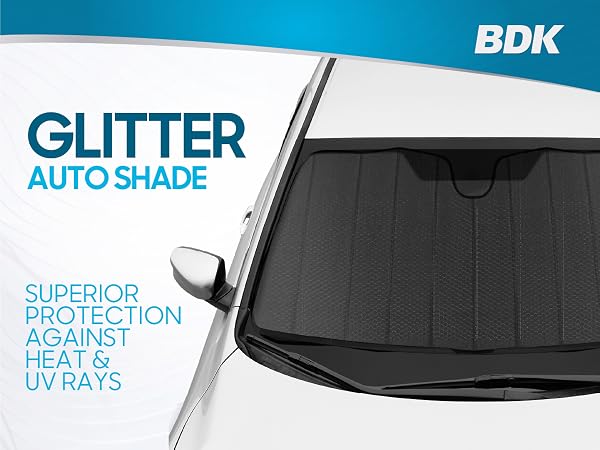 BDK Front Windshield Shade-Accordion Folding Auto Sunshade for Car Truck SUV