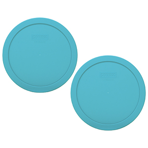 Pyrex 7402-PC 7-Cup Turquoise Food Storage Lids - 2 Pack