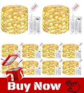 kolpop 10 Pack Fairy Lights Battery Operated with Timer, 16FT 50LED Mini String Light Battery Pow...