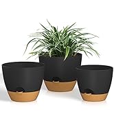 ZMTECH 8/9/10 Inch Self Watering Plant Pots with Watering Lip, Planters with Drainage Holes and R...