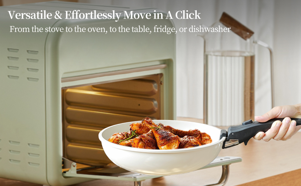 cooking pan detachable handle stainless steel cookware set removable handle pots detachable handle