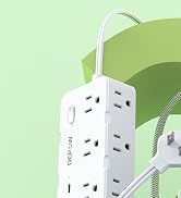 DEPOW 2 Prong Power Strip, 2 to 3 Prong Outlet Adapter with 8 AC & 4 USB Ports (2 USB C), 5FT Ext...