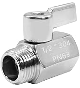 Beduan Mini Ball Valve Stainless Steel(304) 1/2" NPT Male x NPT Female Mini Ball Shutoff Valve (P...