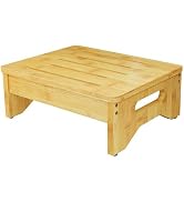 Wooden Step Stool for Adults & Kids, Non-Slip Rubber Feet, 6.5 INCH High, Lightweight Small Step,...