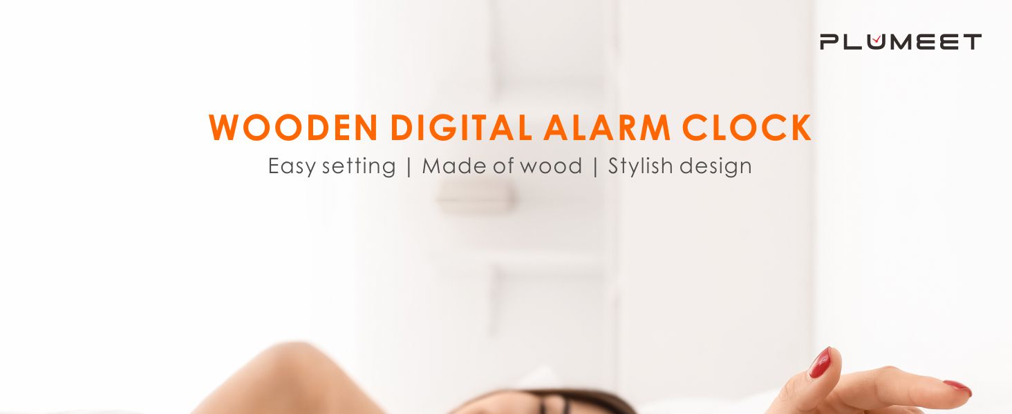 wooden digital alarm clock