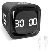 Foyucool Cube Timer, Rotation Time Timer for Adults, 5-10-30-60 Minutes & Custom Countdown, Vibra...