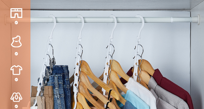 White Magic Space Saving Hangers Closet Organizers and Storage College Dorm Room Essentials