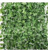 36 Strands 248FT Fake Ivy Garlands Leaves Artificial Vines Faux Green Hanging Plants for Bedroom ...
