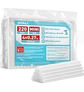 SHALL Mini Hot Glue Sticks, 0.27” Dia x 4” Long, 220-pack Clear Hot Melt Glue Gun Sticks for All-...