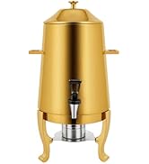 Coffee Urn, Large Capacity Stainless Steel Hot Beverage Dispenser, 3.43Gal Electric/Alcohol Heate...