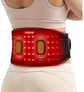 Comfytemp Cordless Red Light Therapy Massage Belt with Vibration for Back, Wearable Near Infrared...