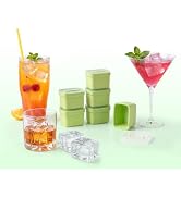Mmkszaee Silicone Ice Cube Molds, 6 with Lids, Easy Release for Drinks | BPA-free, Easy-Release, ...