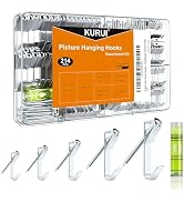 KURUI 214Pcs Picture Hanging Hooks, Renter Friendly Picture Hanging Kit with Heavy Duty Picture H...