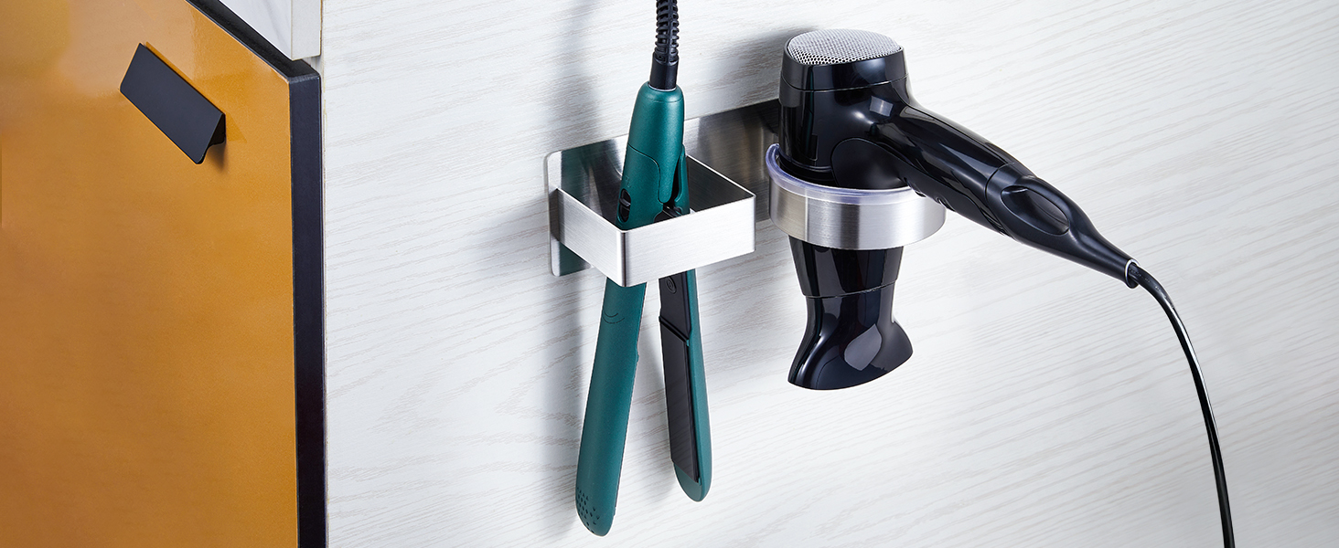 blow dryer and curling iron holder wall mounted