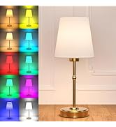 Cordless Table Lamp with Rechargeable Light Bulb Brushed Gold 2200mAh Battery Operated Small Vint...