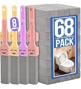 Navona 68 Pack Pumice Stone Scouring Sticks with 8 Universal Handles, Grey Pumice Cleaner for Toi...