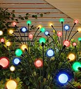 colcutee 2 Pack Solar Garden Lights, Solar Firefly Light Outdoor Waterproof, 2 Modes Solar Outdoo...
