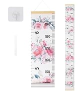BESSLEE Canvas Kids Growth Chart for Wall, Floral Height Measurement Tracker for Baby Girl, Hangi...