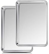 TeamFar Baking Sheet, 20" x 14" x 1" Stainless Steel Cookie Sheet Pans | 2 Piece Half Sheet Bakin...
