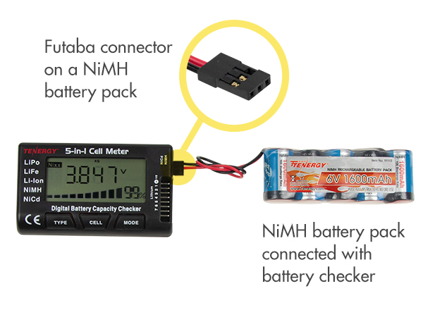 How to connect NiMH battery packs with the meter
