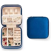 ZPROW Plush Velvet Travel Jewelry Case, Travel Jewelry Organizer, Jewelry Travel Case