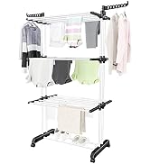Clothes Drying Rack, 4-Tier Oversize Collapsible Clothes Drying Rack,Stainless Steel Laundry Garm...
