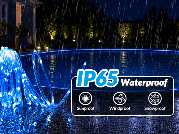 solar rope lights outdoor waterproof