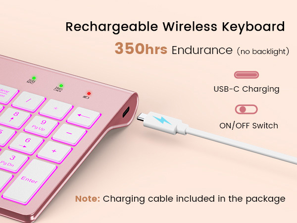 rechargeable Wireless keyboard long lasting