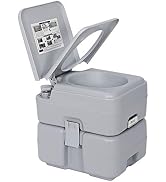 HANGKAI 6.6 Gallon Portable Toilet Outdoor Mobile Camping Toilet for Caravan, Campsite, Hospital