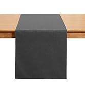 Winotic Black Grey Table Runner 13x72 Inches Long, Cotton Linen Farmhouse Style Seasonal Dresser ...