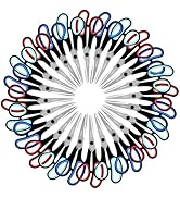 Scissors Set of 24-Pack, Rkqoa 8" All Purpose Pure Black Scissors - Thick Sharp Shears for Office...