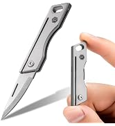 KeyUnity KK06 Mini EDC Pocket Knife, Small Titanium Folding Knife with Built-in Keychain Hole for...