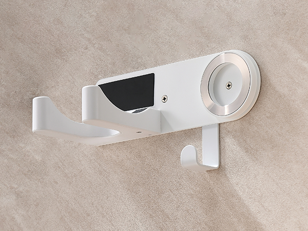white hair dryer holder