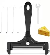Wire Cheese Slicer with 4 Extra Replacement Wires - Adjustable Thickness Stainless Steel Handheld...