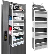 Ease of Assembly Over The Door Organizer,4 Shelves & 4 Side Pockets,Anti Tilt Hanging Behind Door...
