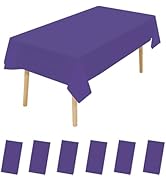 6 Pack Premium Disposable Plastic Tablecloth 54" x 108" Party Table Cloths Disposable for 6 to 8 ...