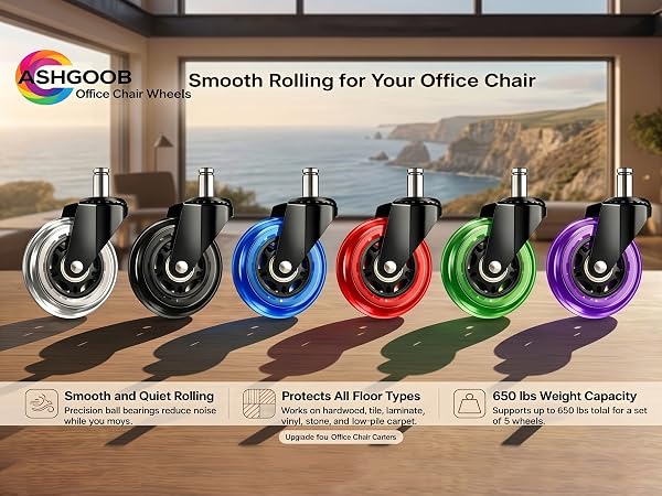 ASHGOOB 3inch caster wheels