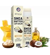 Shea Butter Lip Balm – Natural Hydrating Chapstick with Beeswax & Coconut Oil – Lip Repair for Dr...