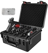 Gun Travel Case for 5 Handguns & Pistols - Organize 5 Pistols & 23 Magazines, Pre-cut DIY Heavy-D...