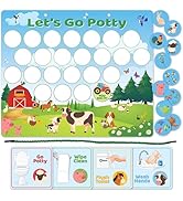 Reusable Magnetic Animals Potty Chart, Potty Training for Boys, Potty Training Chart for Toddler ...
