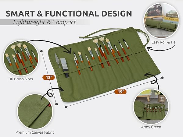 canvas paint brush case