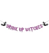 Halloween Decorations Banner Happy Halloween Banners Bunting Horror DRINK UP WITCHES Banner Hallo...