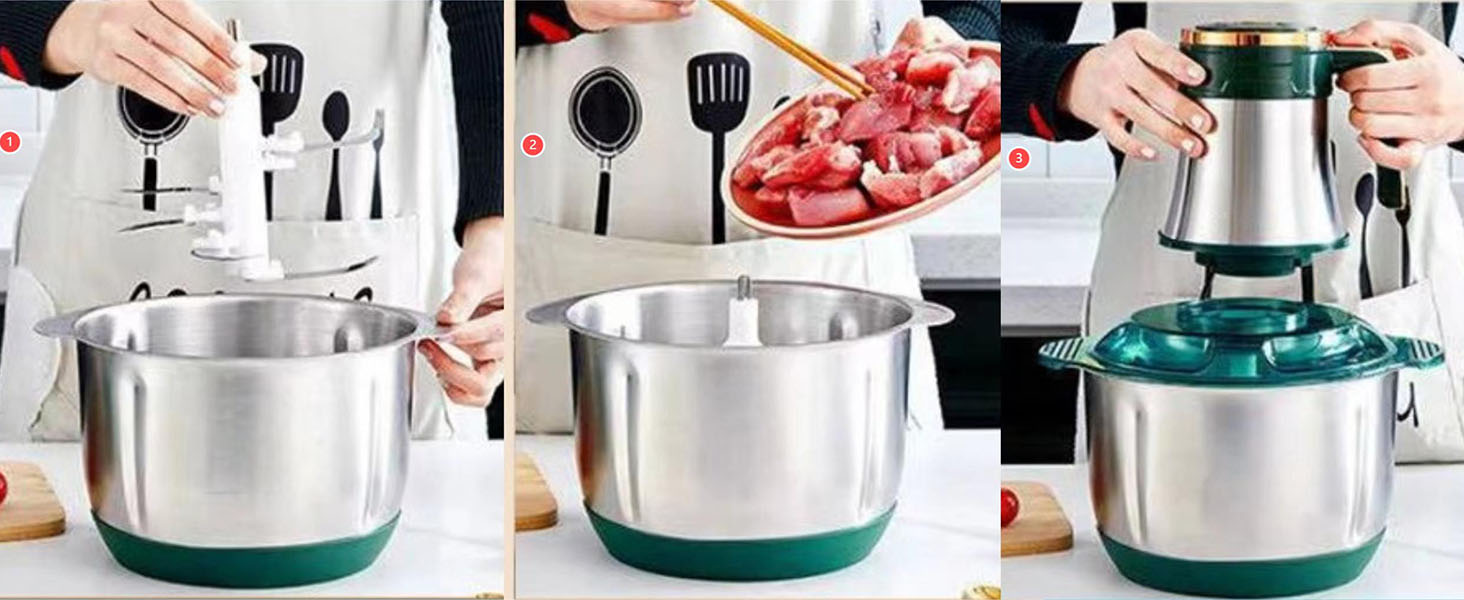 Meat grinding steps