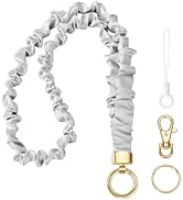 Stretchy Lanyard for ID Badges,Teacher Lanyard for Keys, Cute Neck Lanyard for Women (Silver-Gray)