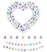 500PCS FIVEIZERO Letter Beads, 4x7mm Round Vowel Letter O Beads Acrylic Alphabet Beads for Bracel...