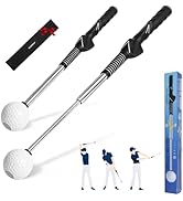 CUBEDAY 5 in 1 Golf Swing Trainer Aid, Retractable Training Club with Click Sound Feedback and Gr...