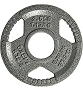 Yes4All Tri-Grip Handles Cast Iron Olympic Weight Plates, 2-Inch Weight Plates for Weight Lifting...