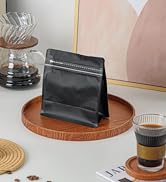 Roppolo 50 Pcs 0.5lb Black Sqaure Coffee Bean Bags with Valve, Easy Tear Open & Repeating Sealed ...