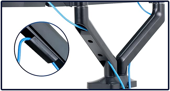 Pneumatic Arm Dual Ultrawide Monitor Desk Mount