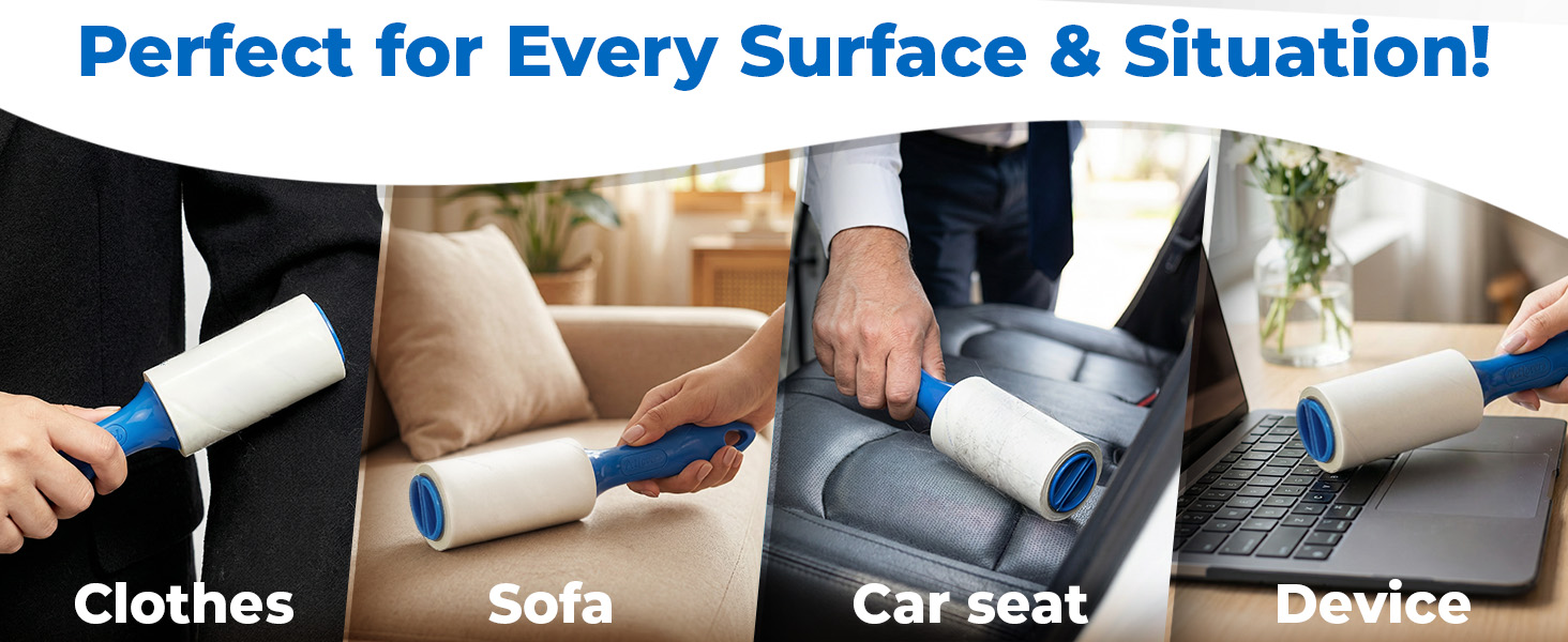 PetLovers lint roller for clothes, sofa, car seats, and devices.